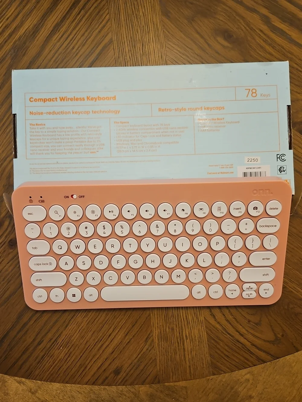surf onn. Compact Wireless Keyboard Pink & Blue Like New